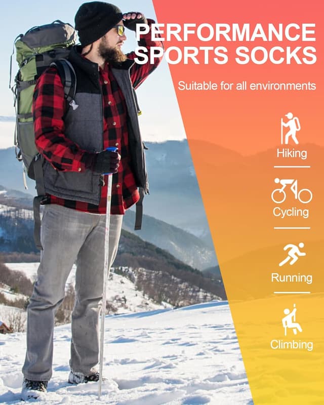 Detalle de Niorasen Full Cushion Thermal Socks for Men (5 Pairs) – Thick Cotton Crew Socks for Winter Work, Hiking & Walking