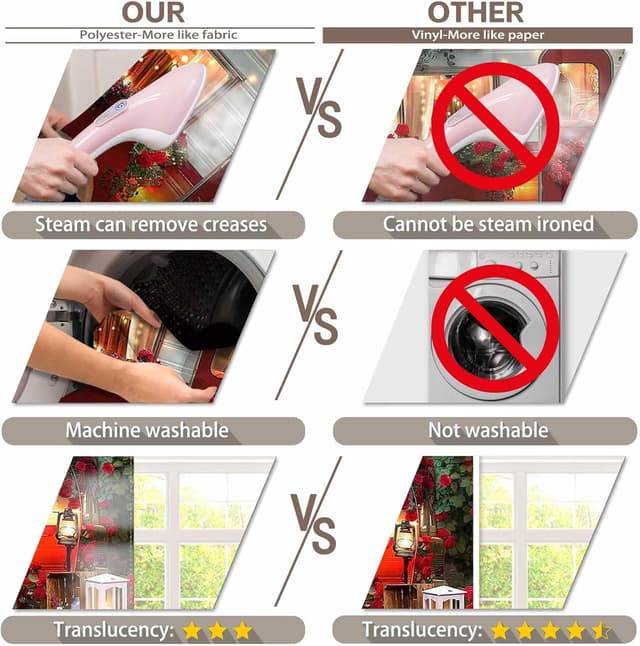 Detalle 2 de Luminora Fabric Happy Valentine’s Day Photography Backdrop (7x5ft, red romantic car & rose forest)