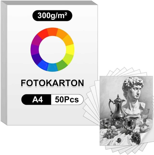 Detalle de Tiusixsy 50 fogli di cartoncino bianco A4 da 300 g/m² per stampa e artigianato