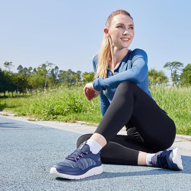 Detalle 2 de FitVille Chaussures de marche femme pieds larges à enfiler (sneakers fitness) — confort dès la sortie de la boîte