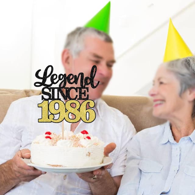 Thumbnail 6 de Aufschrift Legend Since 1986 Kuchen-Topper 40