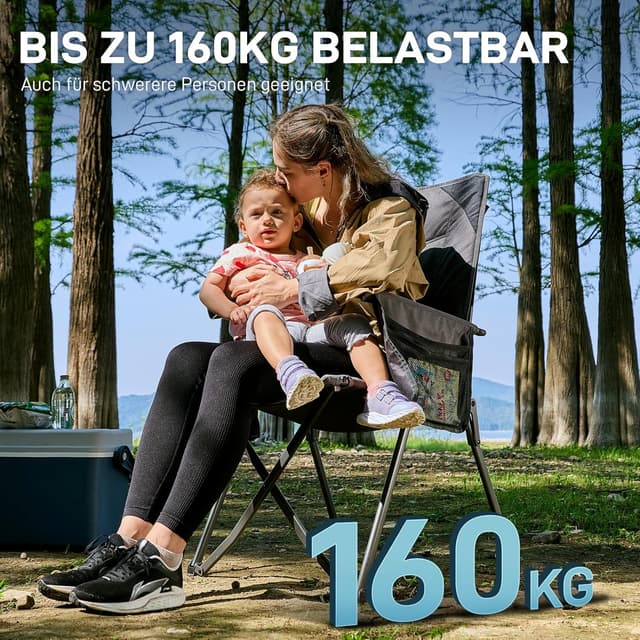 Thumbnail 6 de EVER ADVANCED Campingstuhl faltbar mit verstellbarer Rückenlehne (4 Positionen) bis 160 kg