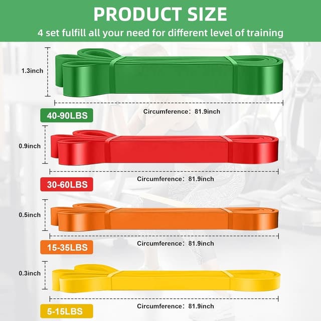 Detalle de Resistance Exercise Bands Set with Door Anchor (Pull-Up & Strength Training)