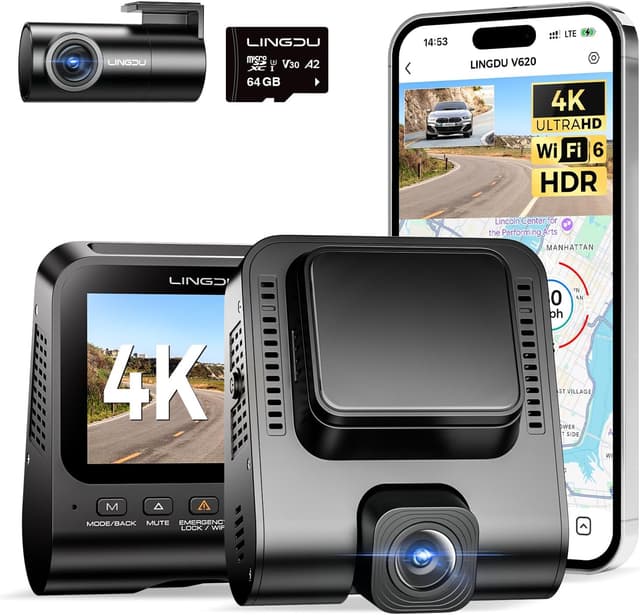 Detalle de LINGDU V620 Dashcam 4K con GPS