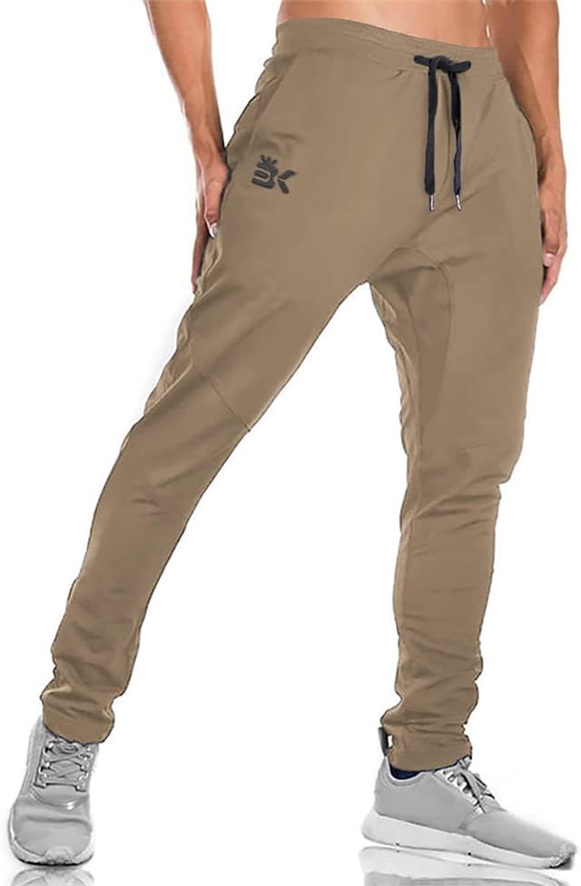 Detalle de BROKIG Men’s Gym Joggers with Double Pockets & Hidden Ankle Zips (Slim Fit)