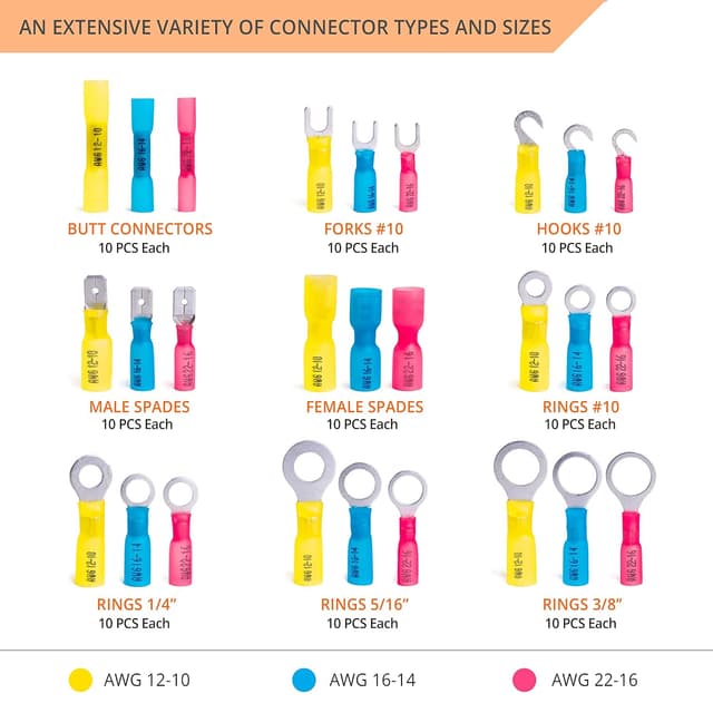 Thumbnail 1 de Heat shrink wire connectors kit 270 pcs