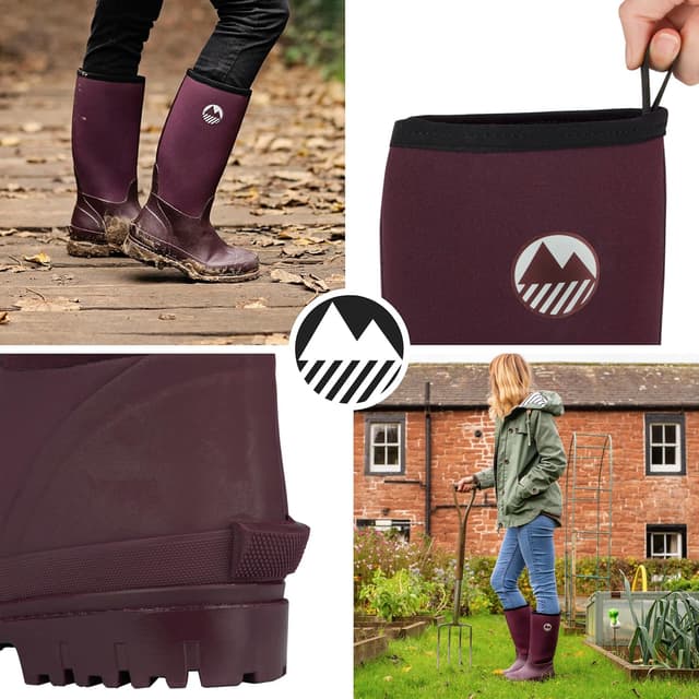 Thumbnail 5 de Lakeland Active Women's Rydal Neoprene Insulated Rubber Mucker & Yard Wellington Boots Warm Lined Fully Knee High Waterproof Wellies in Black, Moss Green, Navy Blue & Plum
Lakeland Active Women's Rydal Neoprene Insulated…