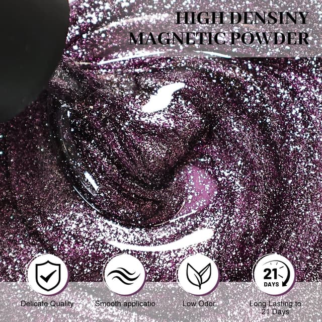 Detalle de Cat Eye Gel set di smalti per unghie con magnete: 10 colori ad effetto occhio di gatto