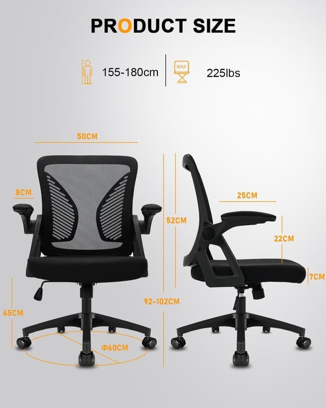 Detalle de Durrafy Ergonomic Office Chair with 90° arms
