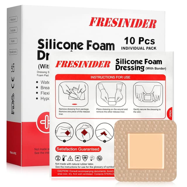 Thumbnail 6 de FRESINIDER Silicone Foam Dressing 4 x 4 🩹