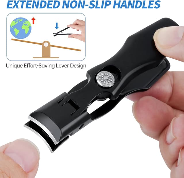 Detalle de NiHome Heavy Duty Nail Clippers for Thick, Hard Toenails (Set of 2) with Wide 16mm Opening