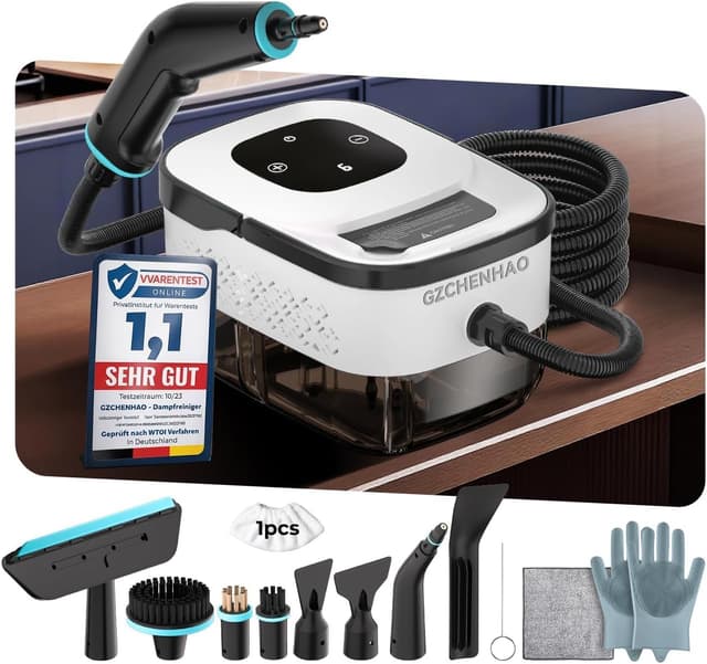 Detalle de GZCHENHAO 14-IN-1 Dampfreiniger Handgerät – Turbo-Dampf-Reiniger ohne Chemie