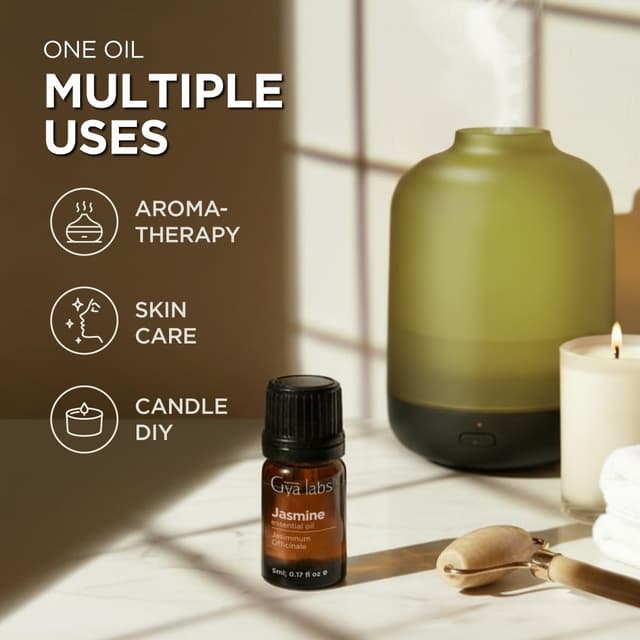 Detalle de Gya Labs Ätherisches Jasminöl für Diffusor & Aromatherapie (100% reines natürliches Jasminöl, 5 ml)