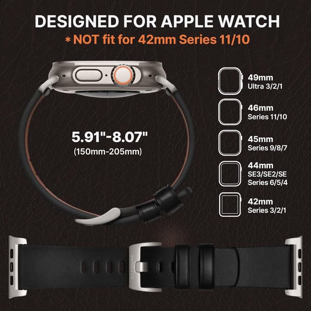 Thumbnail 5 de Bandletic Leather Strap 150–205mm for Apple Watch