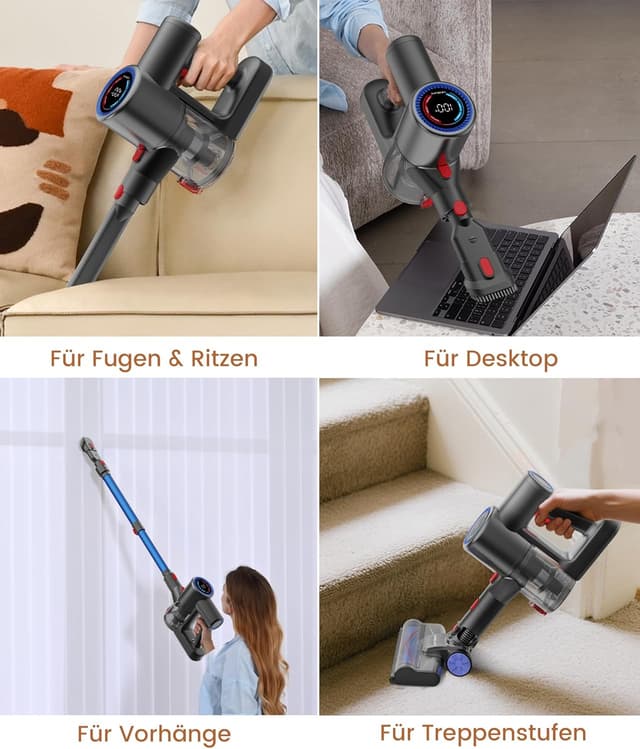 Thumbnail 6 de VersLife Z8 Akku-Staubsauger kabellos (40 kPa, bis 45 Min) mit GreenLight-LED-Display