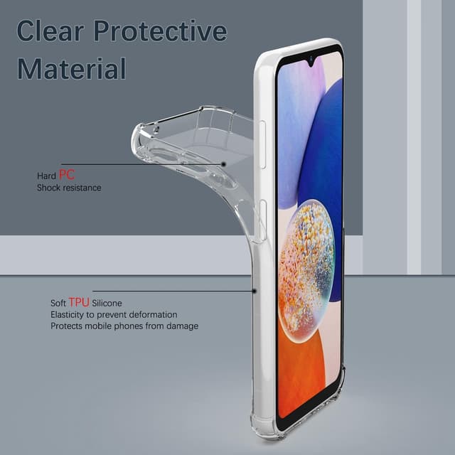 Detalle de ChoosEU transparente Hülle für Samsung Galaxy S24 FE 5G – weiches TPU/Silikon Case mit Luftpolster-Ecken und Herzmotiv
