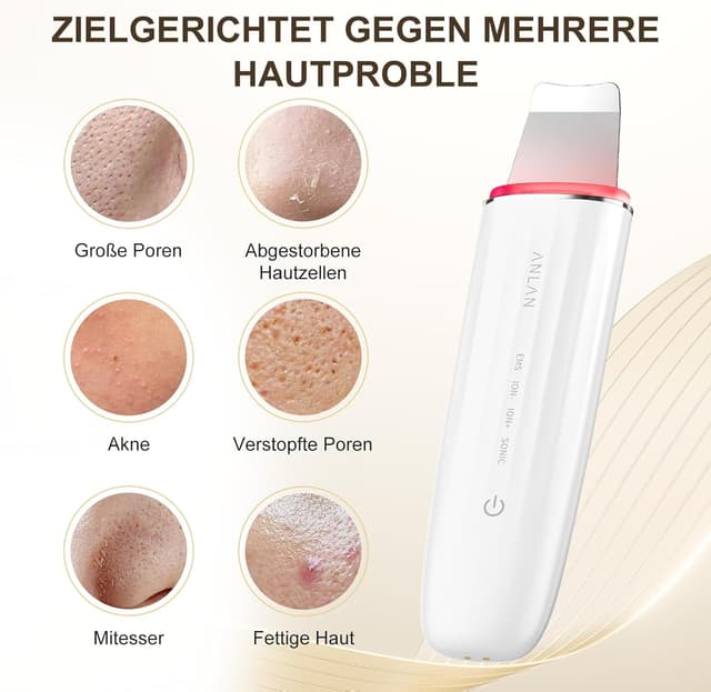 Thumbnail 4 de ANLAN Ultraschall Skin Scrubber 6‑in‑1 Gesichtspflegegerät