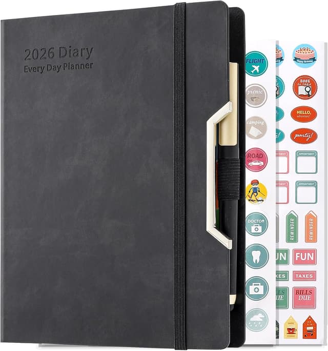 Detalle de Agenda académica A5 2026 página por día