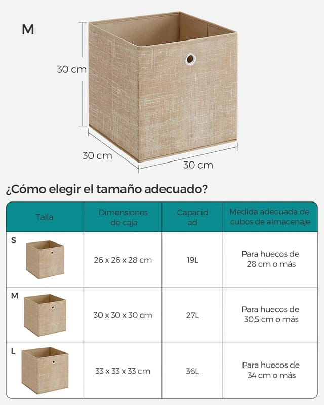 Thumbnail 5 de SONGMICS RFB006K03 cajas 30 x 30 x 30 cm