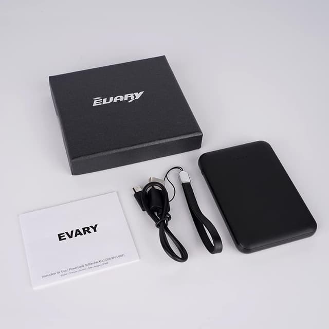 Thumbnail 6 de EUARY Power Bank 5000 mAh batteria esterna portatile nero