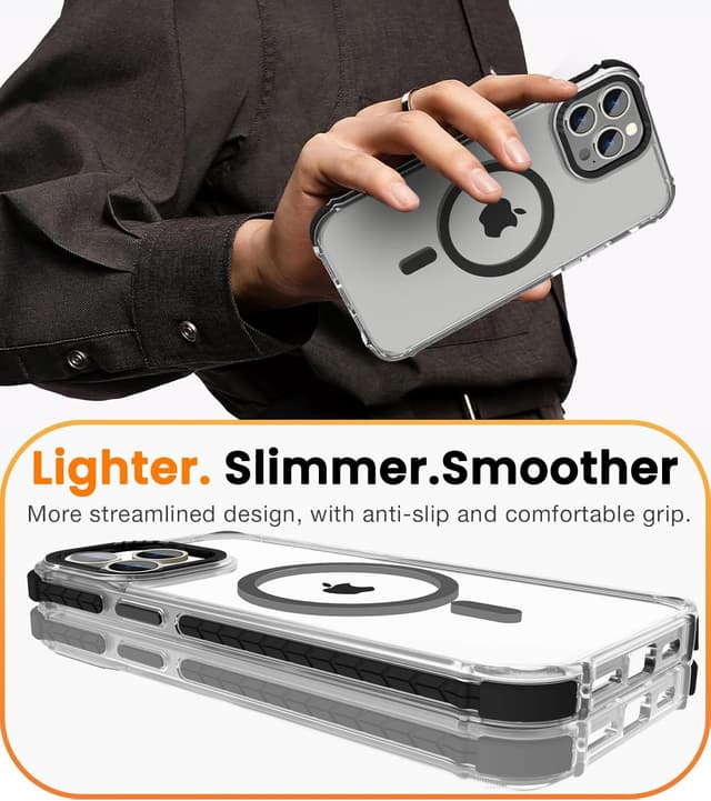 Detalle de DEERLAMN Strong Magnetic Case for iPhone 15 Pro Max (6.7-inch) with MagSafe compatibility