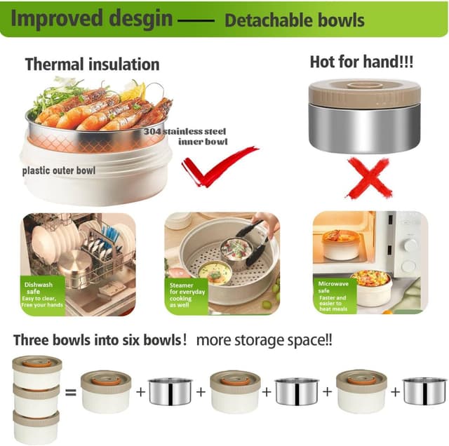 Thumbnail 5 de 67oz Thermo 2L 3‑Layer Hot Food Jar 🍱