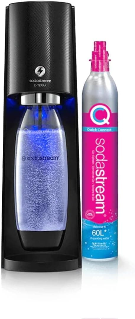 Detalle 1 de SodaStream Gasatore d’acqua Terra Nero con cilindro CO2 Quick-Connect e 3 bottiglie da 1 L