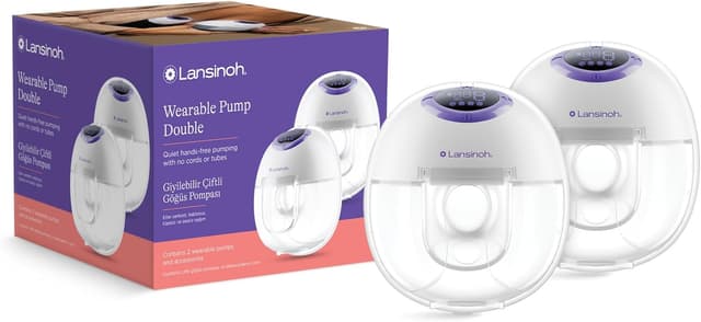 Detalle de Lansinoh Tire-lait mains-libres Double discret sans fil : 4 modes, 9 niveaux et écran LED