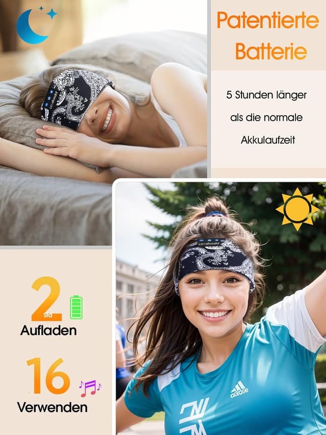 Detalle de LC-dolida Auriculares Inalámbricos para Dormir 🎧 Regalo Hombre y Mujer