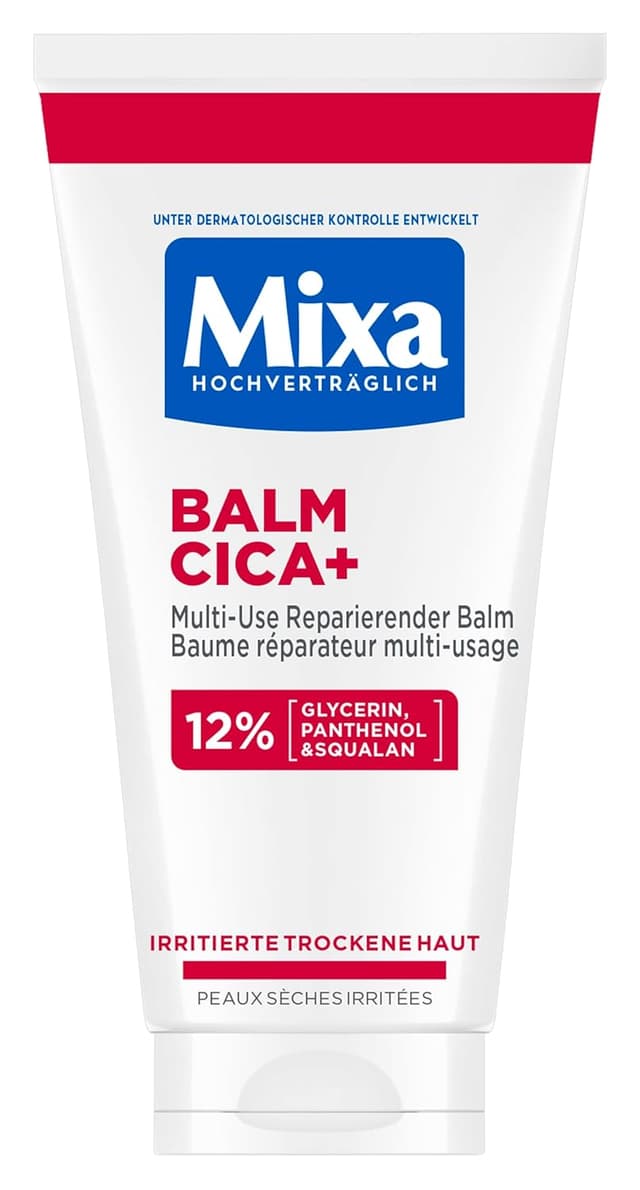 Detalle de Mixa Cica+ Multi-Use reparierender Balm mit 12% Glycerin, Panthenol & Squalan – für Gesicht, Körper & Lippen