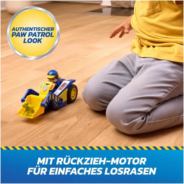 Detalle de PAW PATROL Search & Rescue: Rubbles Rettungs-Bulldozer mit Rückziehmotor (ca. 15 cm) – inkl. Rubble-Figur & Schildkröte