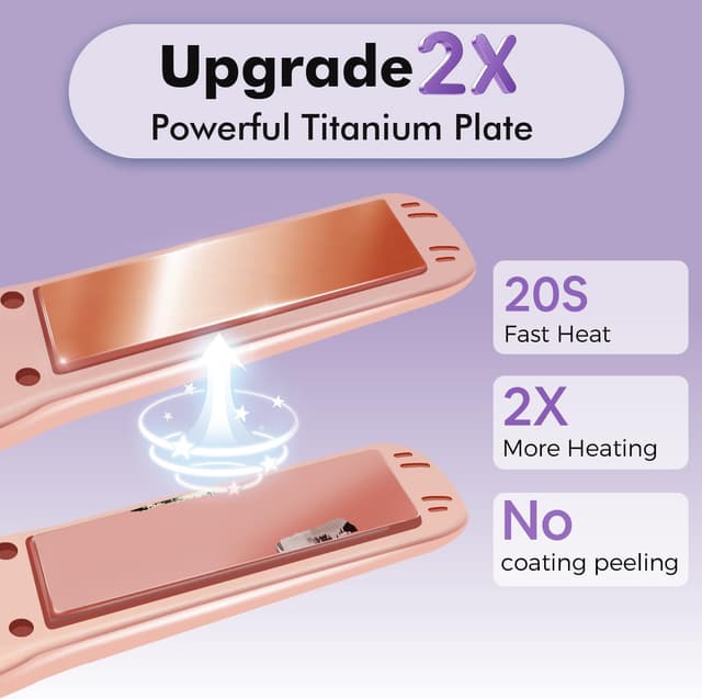 Detalle 2 de SUNMAY Cordless Hair Straightener (Titanium Portable Flat Iron) with USB-C Fast Charge, Dual Voltage, Travel Case