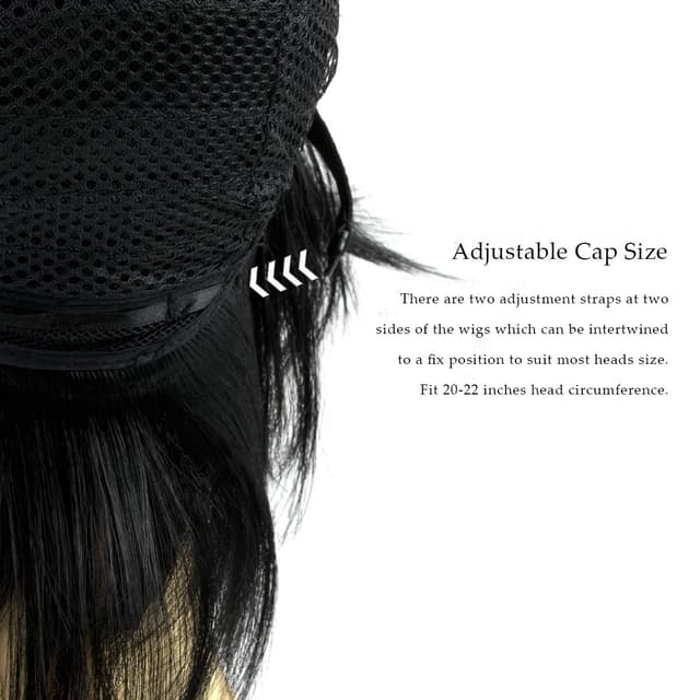 Detalle 2 de PARXITN Halloween Perücke Anime kurz 20 cm