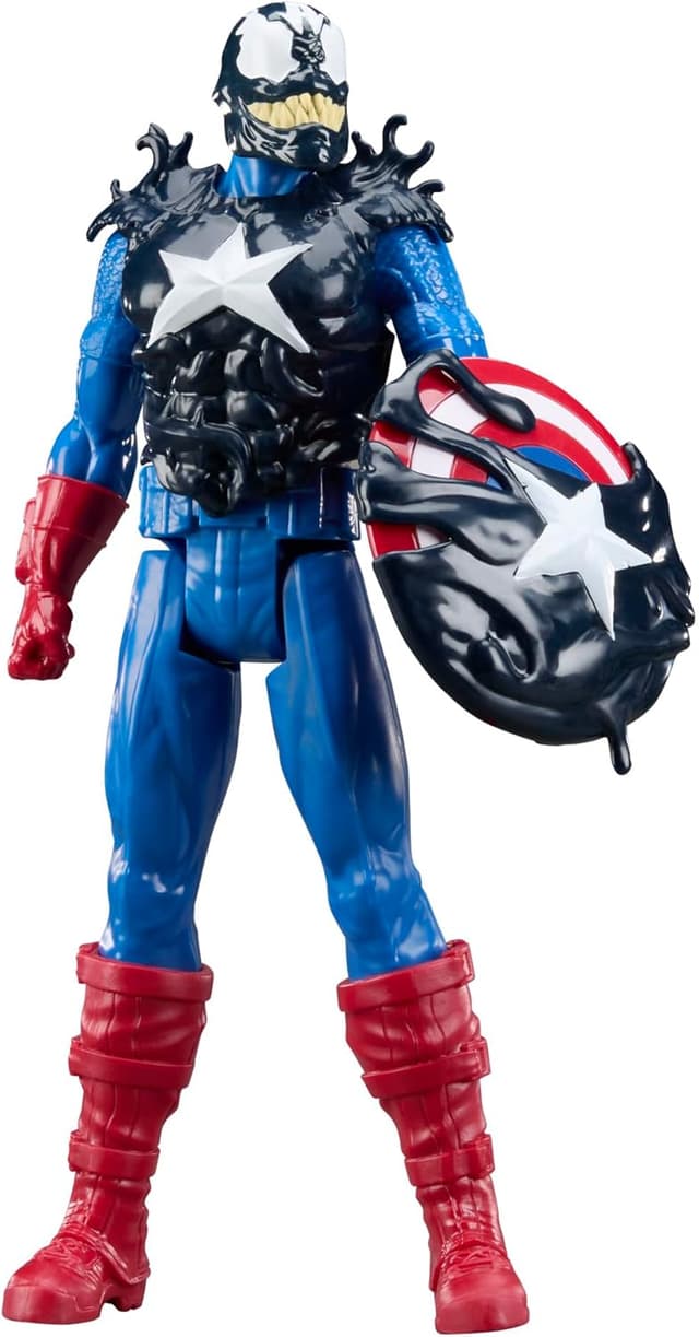 Detalle de Hasbro Marvel Avengers VenomVersus Titan Hero Series: action figure Captain America e Hulk “venomizzati”
