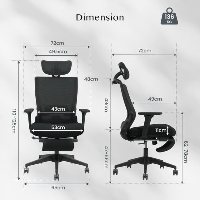 Thumbnail 2 de FLEXISPOT Foldex sedia pieghevole ergonomica 90°