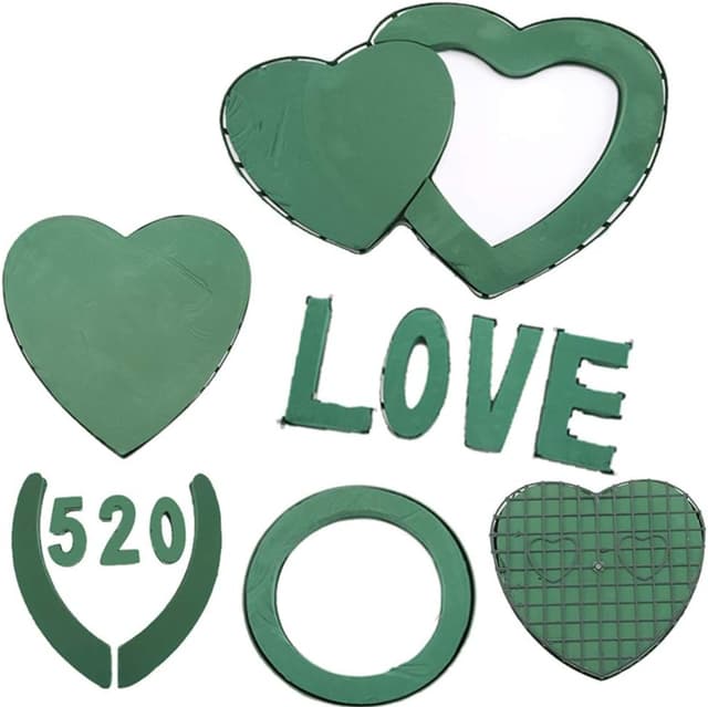Thumbnail 6 de EXCEART Frischblumen Steckschaum Premium Grün Nassschaum Herzförmig 21 x 20 x 3 cm
