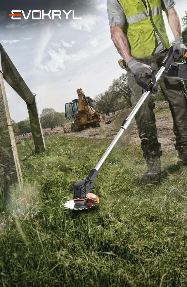 Detalle de EVOKRYL Aero X1 Metal Blade Cordless Strimmer (21V) with Telescoping Handle, Black