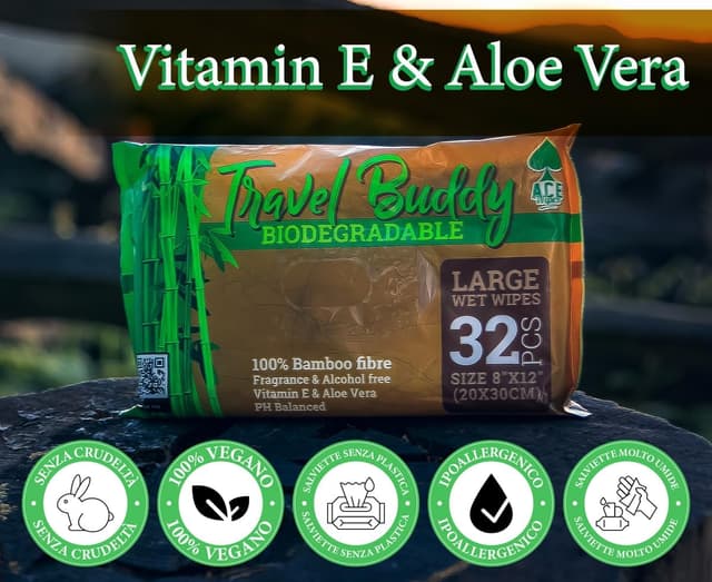 Detalle 1 de Travel Buddy salviettine umidificate 20x30