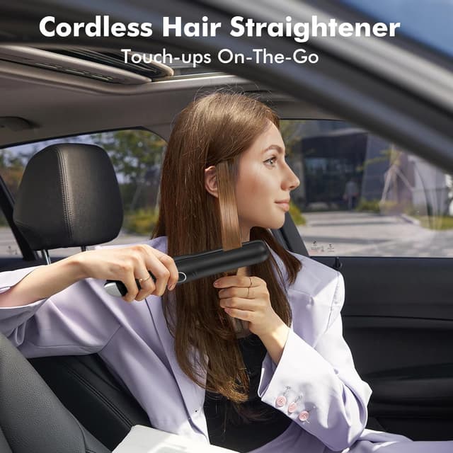 Detalle de SUNMAY Cordless Hair Straightener (0.85-inch titanium) — 2-in-1 mini flat iron for travel