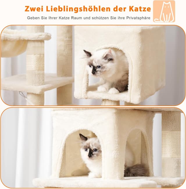 Detalle 2 de Heybly Kratzbaum 145 cm mit 2 Plattformen