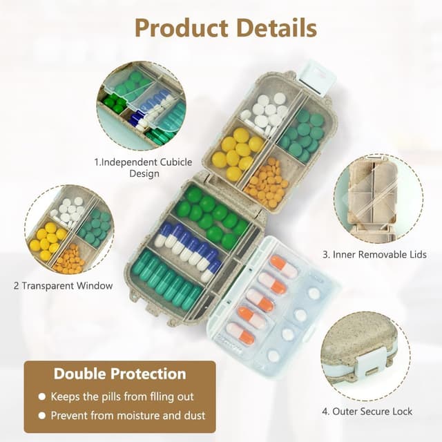 Thumbnail 2 de ACWOO Portapillole 3 strati 8 scomparti