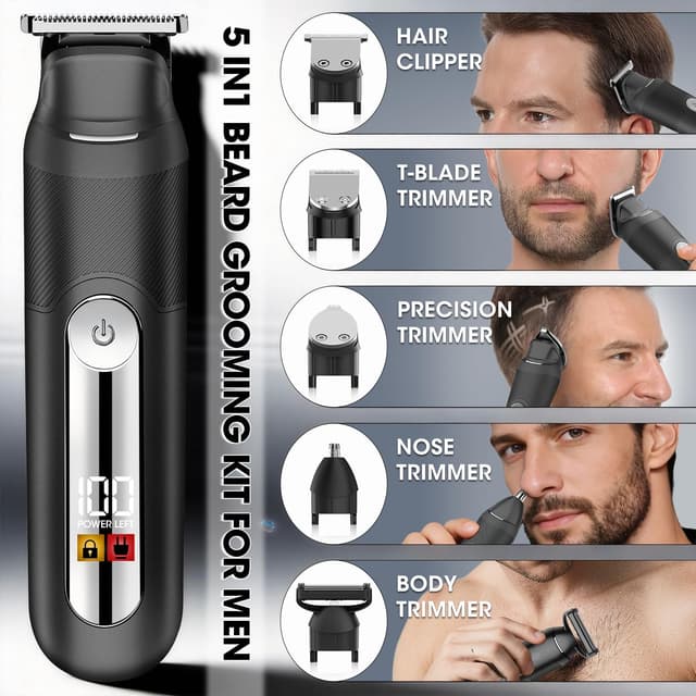 Detalle de Misuke Manscape Body & Pubic Hair Trimmer for Men (Groin & Ball Trimmer) – IPX6 Waterproof Electric Grooming Kit