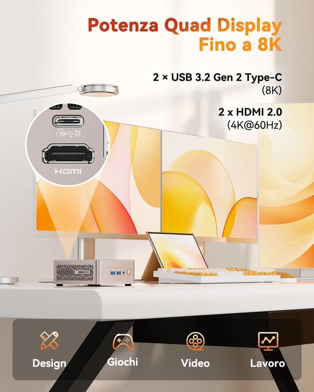 Thumbnail 5 de GEEKOM A5 Mini PC Ryzen 7 5825U 16GB