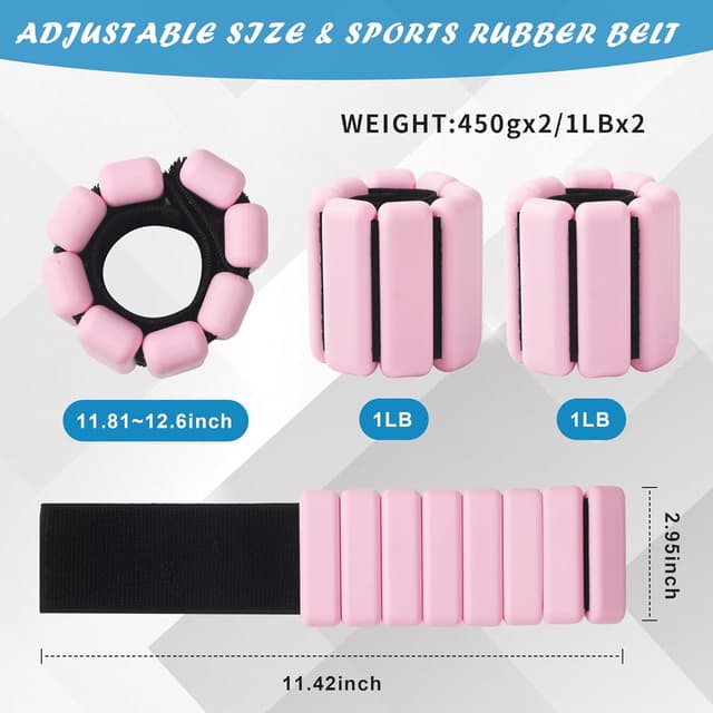 Thumbnail 6 de BUCOMTU 2 pezzi pesi da polso e caviglia 900 g