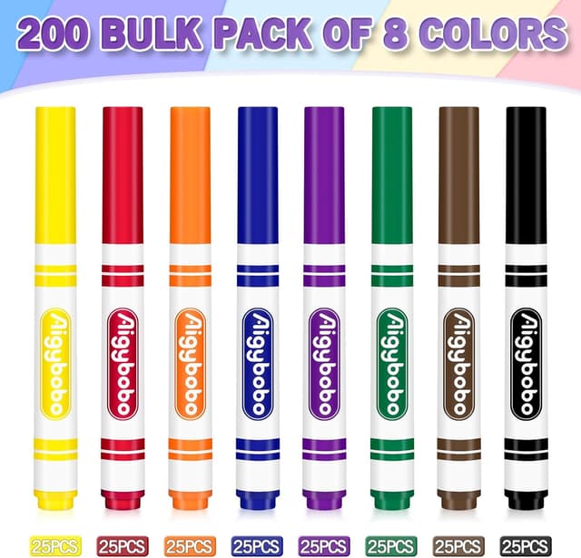 Thumbnail 6 de Aigybobo 200 Count Washable Markers Bulk