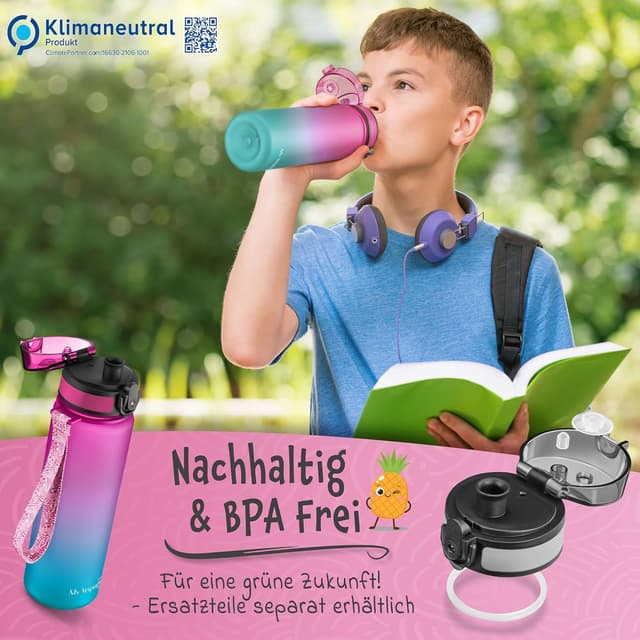 Thumbnail 6 de My Vesperbox® Trinkflasche Kinder 500 ml – auslaufsicher, kohlensäuregeeignet inkl. Ersatzdichtung