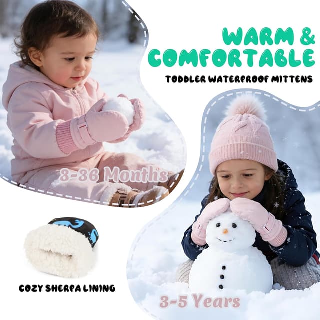 Thumbnail 1 de Urban Virgin Toddler Waterproof Mittens 3 sizes