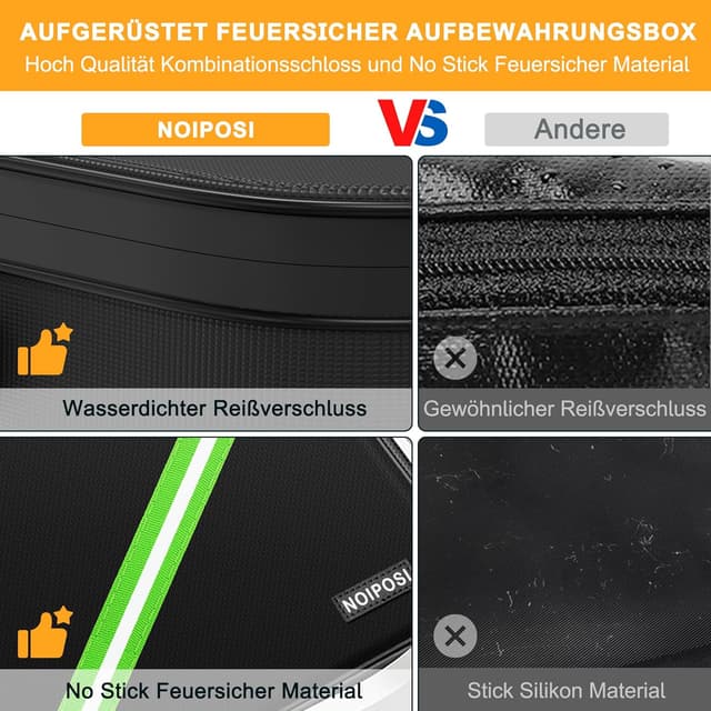 Thumbnail 4 de Noiposi Feuerfeste Dokumententasche 5200℉