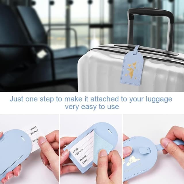 Thumbnail 4 de flintronic Étiquettes de bagages 2 pièces cuir