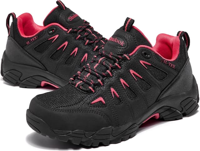 Detalle 2 de SHULOOK Damen Wanderschuhe wasserdicht & leicht – rutschfeste Trekking-Outdoor Schuhe für Camping, Hiking & Angeln